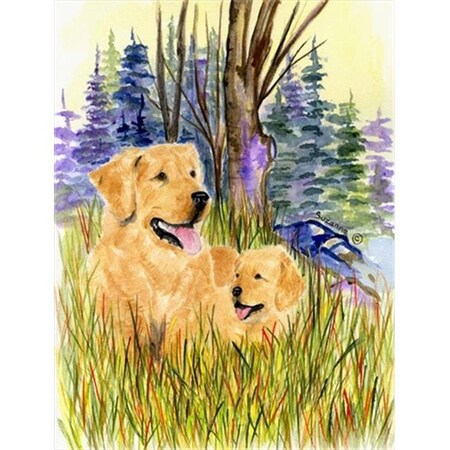 Carolines Treasures Carolines Treasures SS8014CHF 28 x 40 in. Golden Retriever Flag Canvas House Size SS8014CHF